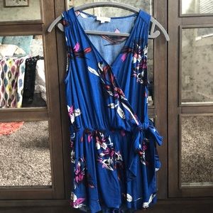 Blue floral romper